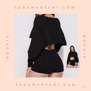 BLACK TWO PIECE LOUNGE SET